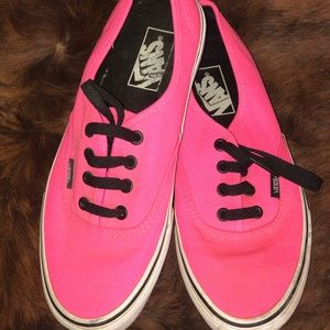 Women’s gently worn Vans in neon pink